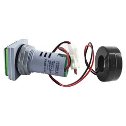 ولتمتر و آمپرمتر چراغ سیگنالی AC500V-100Aسبز مربعی مدل AD16-22FVA