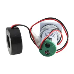 ولتمتر و آمپرمتر چراغ سیگنالی AC500V-100Aسبز مربعی مدل AD16-22FVA