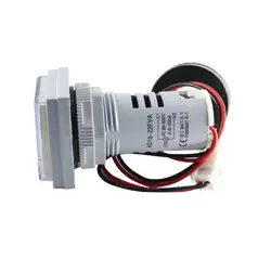 ولتمتر و آمپرمتر چراغ سیگنالی AC500V-100A سفید مربعی مدل AD16-22FVA