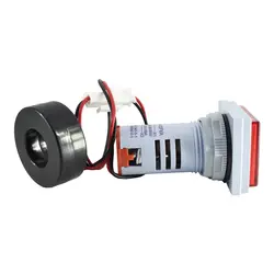 ولتمتر و آمپرمتر چراغ سیگنالی AC500V-100A قرمز  مربعی مدل AD16-22FVA
