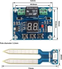 ماژول کنترل رطوبت خاک XH-M214 با رله و نمایشگر سون سگمنت