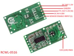 ماژول سنسور تشخیص حرکت مایکروویو RCWL- 0516 با زاویه 360 درجه