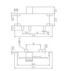 کلید دو حالته کشویی ریز 3 پین SMD