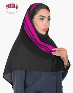 مقنعه تل دار دراپه نوار بنفش کد18