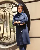 مانتو شلوار اداری جنس پرشیا سورمه ای قد ۱۰۰ کد ۱۱۲