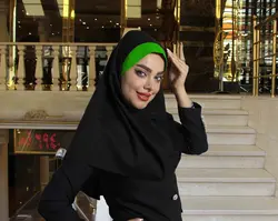 مقنعه تل دار نقاب سبز کد 16