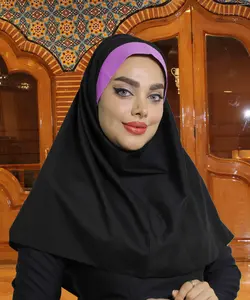 مقنعه تل دار نقاب کالباسی کد 16