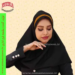 مقنعه تل دار نخی نوار شکلاتی کد ۱۴