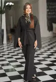 کت شلوار مجلسی زنانه شیک استین شنلی