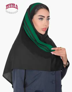 مقنعه تل دار دراپه نوار سبز کد18