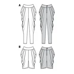 الگو خیاطی شلوار زنانه بوردا استایل کد 7344 سایز 36 تا 48 متد مولر