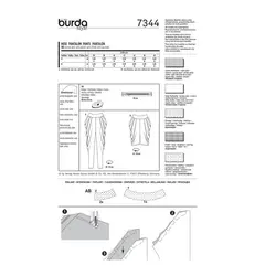 الگو خیاطی شلوار زنانه بوردا استایل کد 7344 سایز 36 تا 48 متد مولر