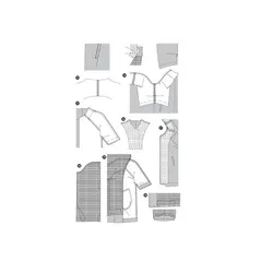 الگوی خیاطی کت و سارافون زنانه بوردا استایل کد 7060 سایز 36 تا 48 متد مولر