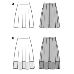 الگو خیاطی دامن زنانه بوردا استایل کد 6766 سایز 36 تا 46 متد مولر