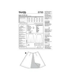 الگو خیاطی دامن زنانه بوردا استایل کد 6766 سایز 36 تا 46 متد مولر