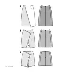 الگو خیاطی دامن زنانه بوردا استایل کد 6768 سایز 36 تا 46 متد مولر