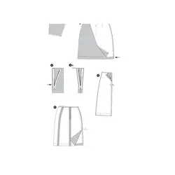 الگو خیاطی دامن زنانه بوردا استایل کد 6768 سایز 36 تا 46 متد مولر