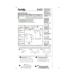الگو خیاطی پیراهن مجلسی زنانه بوردا استایل کد 6402 سایز 34 تا 44 متد مولر
