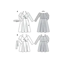 الگو خیاطی پیراهن مجلسی زنانه بوردا استایل کد 6390 سایز 46 تا 56 متد مولر