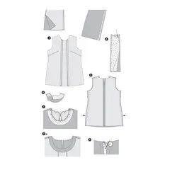 الگو خیاطی بلوز و تونیک زنانه بوردا استایل کد 6552 سایز 46 تا 60 متد مولر