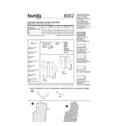 الگو خیاطی بلوز و تونیک زنانه بوردا استایل کد 6552 سایز 46 تا 60 متد مولر