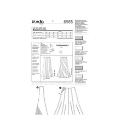 الگو خیاطی دامن زنانه بوردا استایل کد 6965 سایز 36 تا 46 متد مولر
