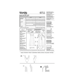 الگو خیاطی پیراهن مجلسی زنانه بوردا استایل کد 6711 سایز 44 تا 58 متد مولر
