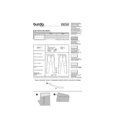الگوی خیاطی شلوار زنانه بوردا استایل کد 6658 سایز 34 تا 44 متد مولر