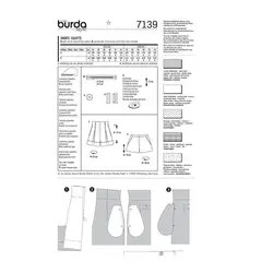 الگوی خیاطی شلوارک زنانه بوردا استایل کد 7139 سایز 34 تا 44 متد مولر