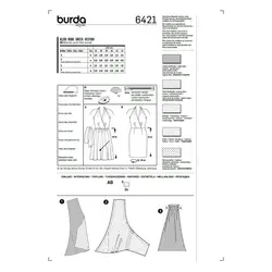 الگوی خیاطی پیراهن مجلسی زنانه بوردا استایل کد 6421 سایز 34 تا 44 متد مولر