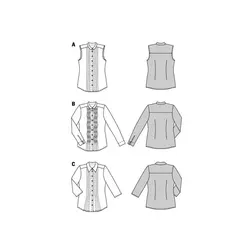 الگوی خیاطی تاپ و شومیز زنانه بوردا استایل کد 6578 سایز 34 تا 46 متد مولر