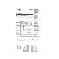 الگوی خیاطی دامن زنانه بوردا استایل کد 6480 سایز 32 تا 42 متد مولر