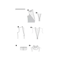 الگوی خیاطی پیراهن و بلوز زنانه بوردا استایل کد 6694 سایز 34 تا 46 متد مولر