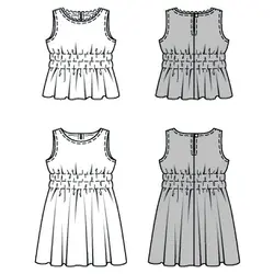 الگو خیاطی پیراهن دخترانه بوردا کیدز کد 9367 سایز 6  تا 13 سال متد مولر