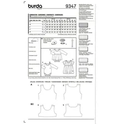 الگو خیاطی پیراهن و سرهمی بوردا کیدز کد 9347 سایز 3 ماه تا 2 سال متد مولر