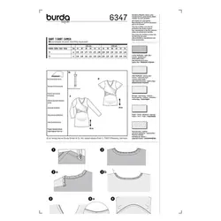 الگو خیاطی تیشرت بارداری بوردا استایل کد 6347 سایز 34 تا 44 متد مولر