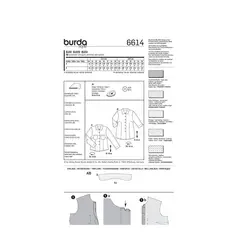الگو خیاطی بلوز زنانه بوردا استایل کد 6614 سایز 44 تا 56 متد مولر