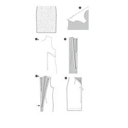 الگو خیاطی پیراهن مجلسی زنانه بوردا استایل کد 6890 سایز 34 تا 46 متد مولر