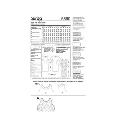 الگو خیاطی پیراهن مجلسی زنانه بوردا استایل کد 6890 سایز 34 تا 46 متد مولر