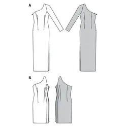 الگو خیاطی پیراهن مجلسی زنانه بوردا استایل کد 6943 سایز 32 تا 44 متد مولر