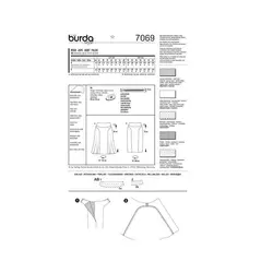 الگو خیاطی دامن زنانه بوردا استایل کد 7069 سایز 34 تا 46 متد مولر