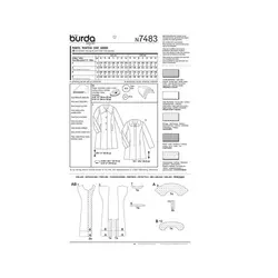 الگو خیاطی کت و مانتو زنانه بوردا استایل کد 7483 سایز 36 تا 48 متد مولر
