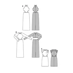 الگوی خیاطی پیراهن مجلسی زنانه بوردا استایل کد 6858 سایز 32 تا 42 متد مولر