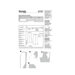 الگوی خیاطی شلوار و شلوارک زنانه بوردا استایل کد 6797 سایز 34 تا 44 متد مولر
