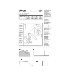 الگوی خیاطی مانتو و ژاکت زنانه بوردا استایل کد 7184 سایز 36 تا 46 متد مولر