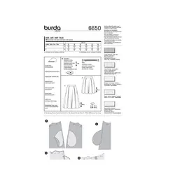 الگو خیاطی دامن پیلی دار زنانه بوردا استایل کد 6650 سایز 34 تا 44 متد مولر
