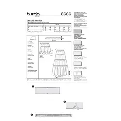 الگو خیاطی دامن زنانه بوردا استایل کد 6666 سایز 34 تا 44 متد مولر