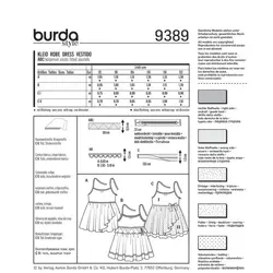 الگو خیاطی پیراهن کودک بوردا کیدز کد 9389 سایز 2 تا 7 سال متد مولر