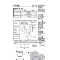 الگو خیاطی پیراهن پسرانه بوردا کیدز کد 9419 سایز 7 تا 13 سال متد مولر