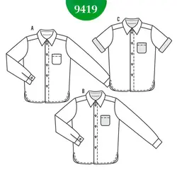 الگو خیاطی پیراهن پسرانه بوردا کیدز کد 9419 سایز 7 تا 13 سال متد مولر